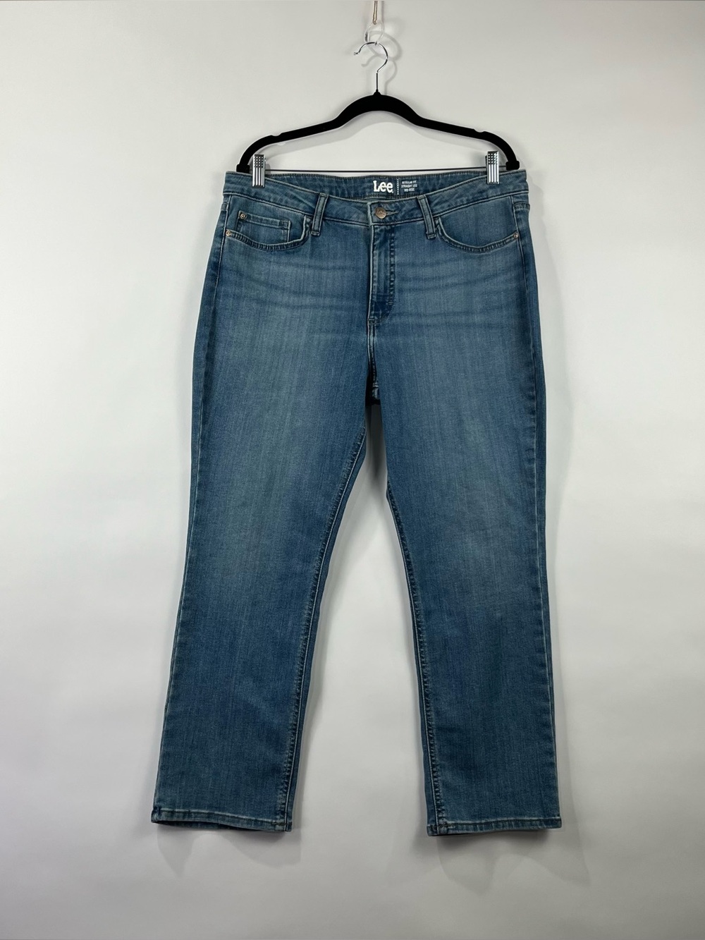 Lee Regular Fit Straight Leg Mid Rise Stretch Jeans Classic Denim 16P